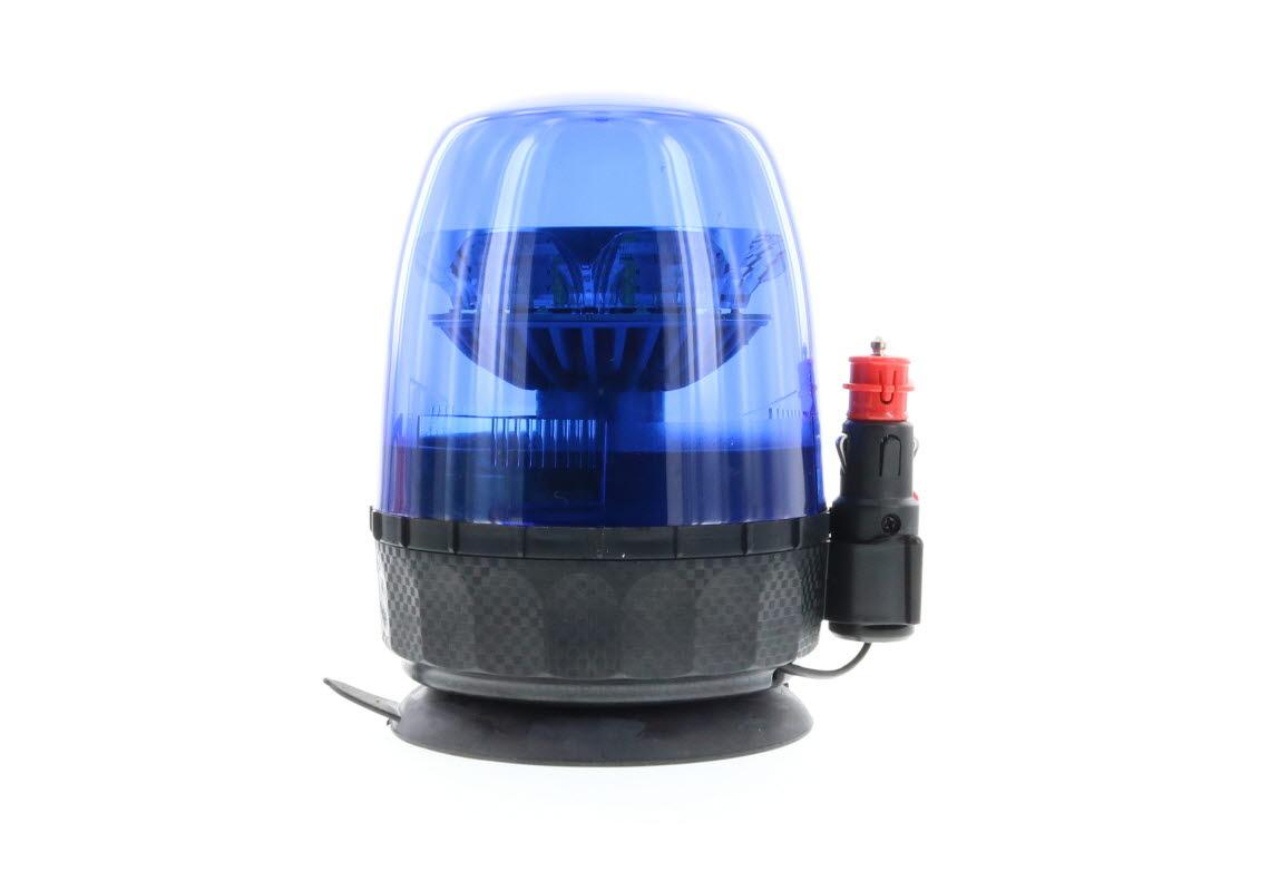 Girofaro LED magnetico 1 ventosa, CAVO AVVOLGIBILE, lampeggiante blu